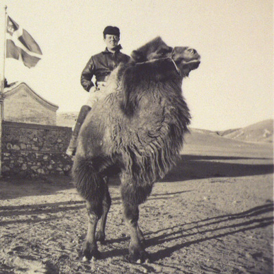 Henning Haslund-Christensen on a camel