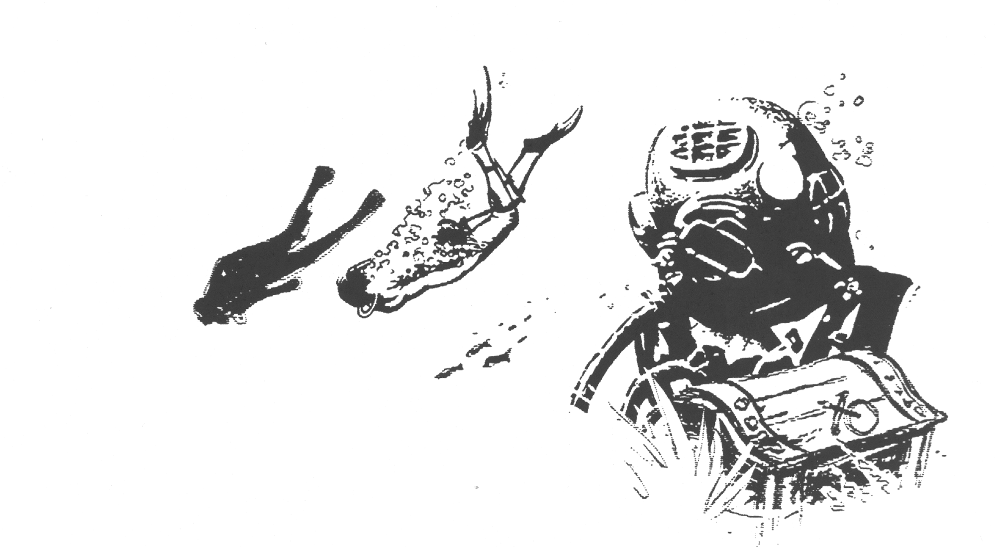 Tegning Dykker og skat