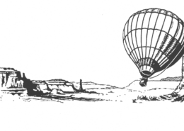 Tegning Luftballon over ørken